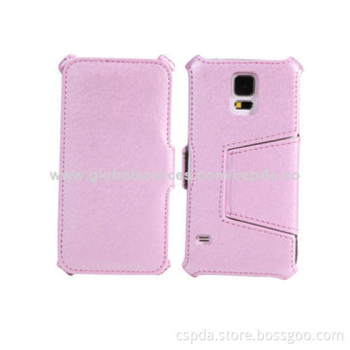 Hot-selling PU Folio Back Standing Cases for Samsung Galaxy S5, OEM and ODM Orders Welcomed